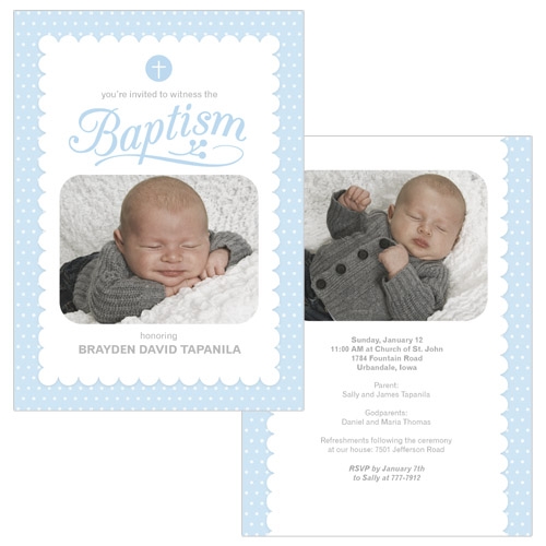Religious Greeting Cards from JCPenney Portrait Studios - Baptism Blue 5x7
